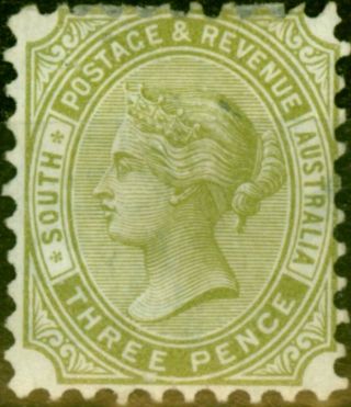 South Australia 1886 3d Sage - Green Sg183 Fine