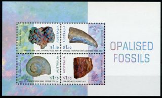 Australia Minerals Stamps 2020 Mnh Opalised Fossils Opal Nature 4v M/s