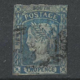 Australia South Wales 1851 - 1856 2 Pence Blue,  Imperforate,