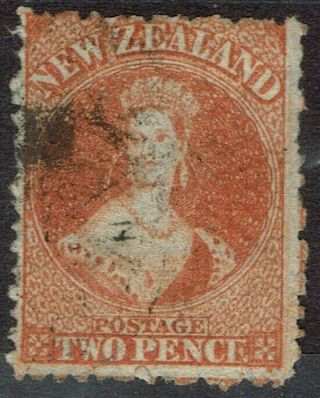 Zealand 1871 Qv Chalon 2d Wmk Star Perf 12.  5