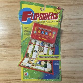 Flipsiders Checkered Flag Milton Bradley 1987 Cassette Board Game