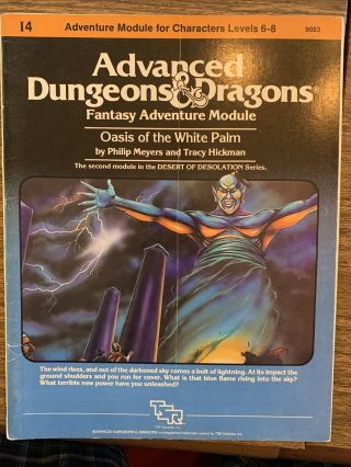 I4 Oasis Of The White Palm Advanced D&d Module - Tsr Dungeons And Dragons - 1983