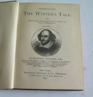 1890 Shakespeare ' s A WINTER ' S TALE edited by BRAINERD KELLOGG 3