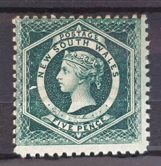 South Wales 1882 - 1897 Hinged 5d Blue Green Perf 12 Sg 233a