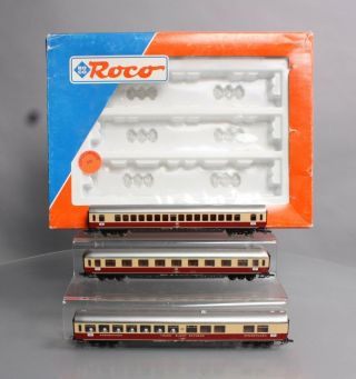 Roco 44120 Ho Db Trans Europ Express Passenger Cars [set Of 3] Ex/box