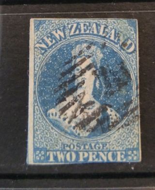 Zealand 1862 - 4 Chalon 2d Blue Imperf