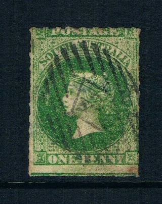 South Australia - 1859 - 1d Qv - Rouletted - Yellow - Green - Sc 10 [sg 13] A4