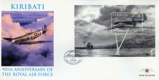 Kiribati 2008 Fdc Raf Royal Air Force 90 1v M/s Cover Dambusters Aviation Stamps