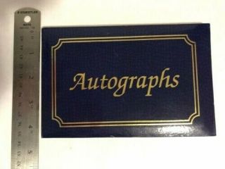 Autograph Book,  Book For Autographs - 45 Blank Pages - 7x4.  5in - Blue -