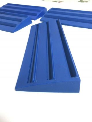 Rummikub Tile Holder Tray Set of 4 Game Replacement Racks Blue 1997 3