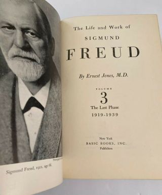 The Life and Work of Sigmund Freud Volume 3 the Last Phase 1919 - 1939 1957 1st Ed 2