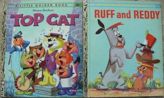 2 Vintage Little Golden Books Hanna - Barbera Top Cat,  Ruff And Reddy
