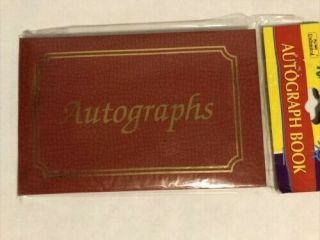 Autograph Book,  Book for Autographs - 45 blank pages - 7x4.  5in - Red - 2