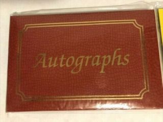 Autograph Book,  Book for Autographs - 45 blank pages - 7x4.  5in - Red - 3