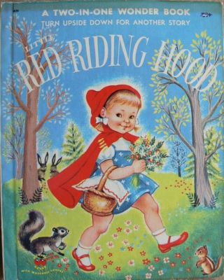 Vintage Two - In - One Wonder Book Little Red Riding Hood,  Three Little Pigs