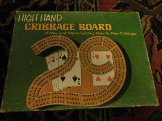 Vtg Plastic High Hand 29 Shaped Cribbage Board By Pacific Game Co 750