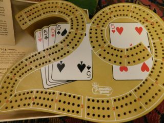 Vtg Plastic High Hand 29 shaped CRIBBAGE BOARD by Pacific Game Co 750 3