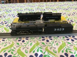 Ahm/rivarossi 5087 - G & 5082 - E Steam Locomotives Santa Fe 4 6 2 & Reading 0 8 0