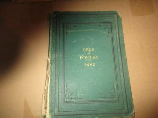 Gems Of Poetry 1882 Vintage Hardcover