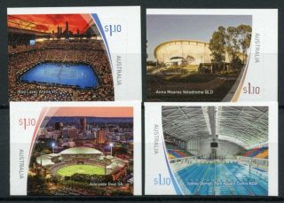 Australia Sports Stamps 2020 Mnh Stadiums Tennis Cricket Cycling 4v S/a Set