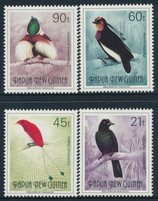 1992 Papua Guinea Birds Of Paradise Part Ii Set Of 4 Fine Mnh