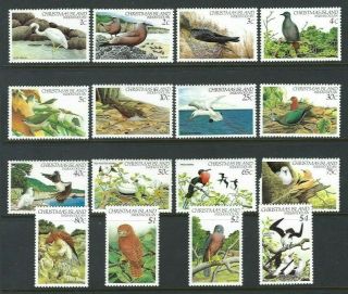 Christmas Island 1982,  Birds - Definitive Set Of 16 Sg152/67 Mnh