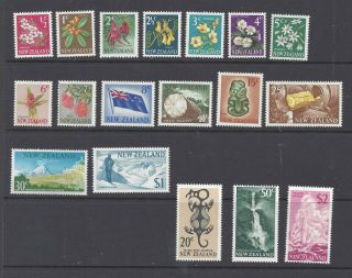 Zealand 1967 Decimal Currency Definitives Set Of 18 Very Lightly Hinged