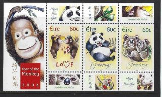 Ireland 2004 Greeting Stamps Animals Miniature Sheet Unmounted,  Mnh.