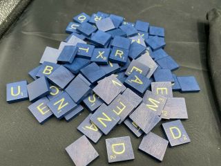 SCRABBLE 50TH ANNIVERSARY BLUE & GOLD REPLACEMENT TILES LETTERS IN BAG SET 3