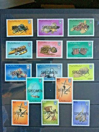 Tuvalu 1983 Set To $5 Specimen And 1 X Official Overprints Mnh