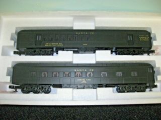 O Scale Mth Santa Fe Madison Combine And Diner Set Add On Mt - 4107