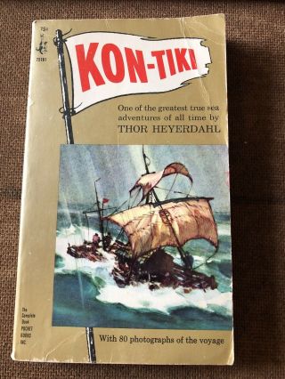 Kon - Tiki By Thor Heyerdahl 1966 Pocket Paperback True Life Ocean Adventure