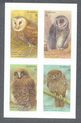Australia - Owls Self - Adhesive Mnh Set 2016 - Raptors - Birds Of Prey