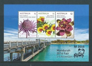 Australia 2016 Mandurah Stamp Show Miniature Sheet Unmounted,  Mnh