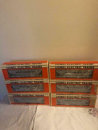 Lionel Six Pack Of Norfolk And Western N&w Covered Hoppers 6 - 17109 Grain Train