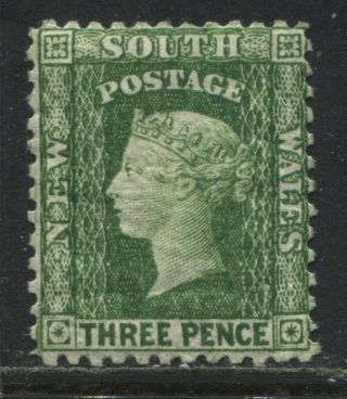 South Wales Qv 1882 3d Green Perf 12 O.  G.