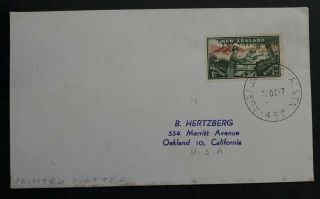 Rare 1947 Zealand Allied Occupation Services Cover From Japan To Usa
