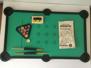 Vintage 1962 Mattel Magnetel Magnetic Skid - Tac - Toe And Pool Table Top Games