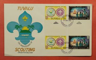 Dr Who 1982 Tuvalu Fdc 75th Anniv Boy Scouts C224863