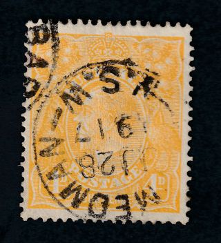 Australia Nsw " Barmedman N.  S.  W.  1917 " Postmark On Kgv 4d Orange