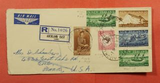 Dr Who 1959 Zealand Auckland Registered Airmail To Usa C224921