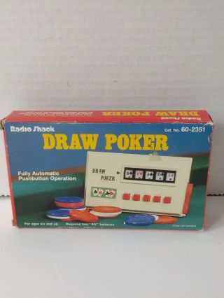 Draw Poker Radio Shack Handheld Electronic Game Vintage 1980s 60 - 2351