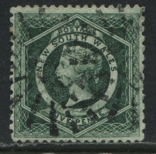 South Wales Qv 1882 5d Dark Blue Green Perf 12 By 10
