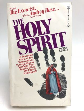 The Holy Spirit Peter Leslie Zebra Occult 1st Printing Fiction