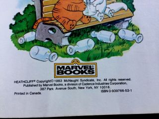 HEATHCLIFF THE TRICKIEST CAT IN TOWN Marvel 1980 ' s Children ' s Cartoon Book 3