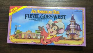 1991 An American Tail " Fievel Goes West " Board Game By Tyco Games/complete