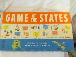 Vintage 1960 Milton Bradley Game Of The States Complete