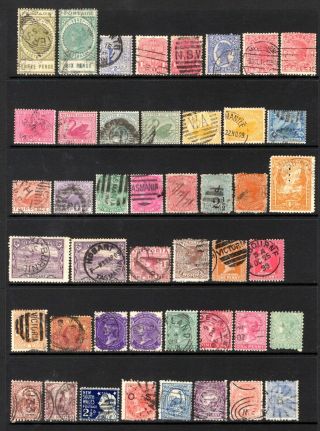 Australian States Qv Good To Fine X 45 Stamps Not Cat Or Checked By Me