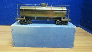 O Scale 2 Rail Brass Unpainted 1 Dome Tank Car With Full Walk 9 1/4 " 597532