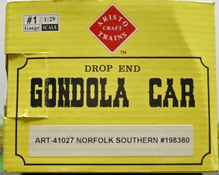 Pristine G - Scale NORFOLK SOUTHERN Drop - End Gondola.  - - Aristocraft 41027 3